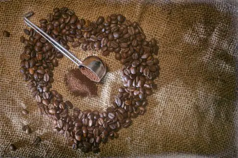 How to make strong coffee without a coffee maker, coffee beans in the shape of a heart