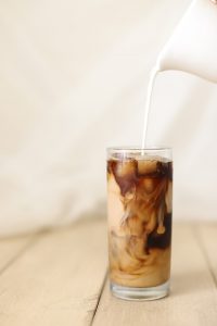 Vanilla iced coffee Starbucks, glass cup